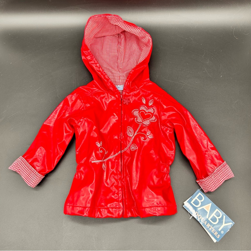 Baby Headquarters Red Hooded Raincoat size 12M (3)